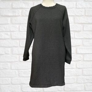 Pact Gray Sweatshirt Dress, Size Large, organic cotton & recycled polyester